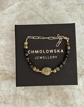 Bransoletka Unikatowa Turmalin i Granat zielony, Chmolowska Jewellery