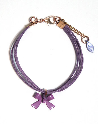 Bransoletka - Kokardka lila - sznureczki, yenoo