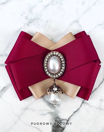 Brosza z perłą New, Pudrowy Różowy
