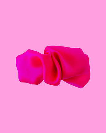 Scrunchie spinka klamra jedwabna neonowa fuksja, Capillum