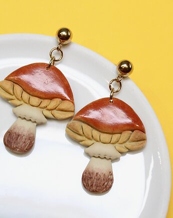 Kolczyki grzyby podgrzybki jesień, Mintique