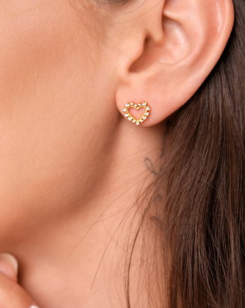 Złote kolczyki "Sweet Hearts" na sztyfcie - srebro 925 pozłacane, Coccola JEWELLERY