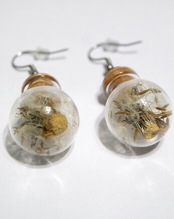 Kolczyki fiolki - dmuchawiec , okrągłe duże, yenoo