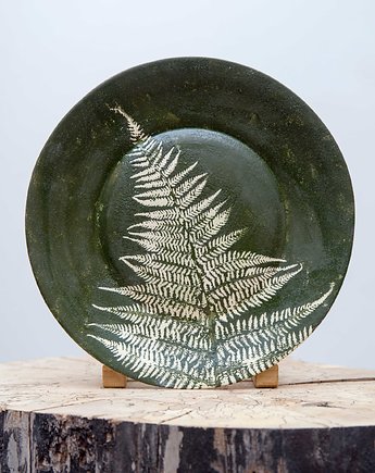Talerz ceramiczny paproć, ozdobny, studnia ceramiczna