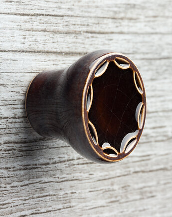 Ceramiczna gałka do mebli, ciemnobrązowa, wz.5, pracowniazona