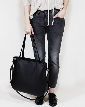 Pacco bag torebka czarna na zamek miejska vegan, hairoo