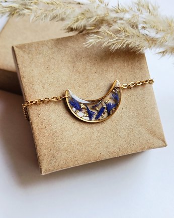 Bransoletka księżyc z płatkami chabra, Kwiat Paproci