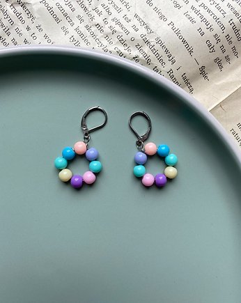 Kolorowe kolczyki koraliki akrylowe, Panji Handmade