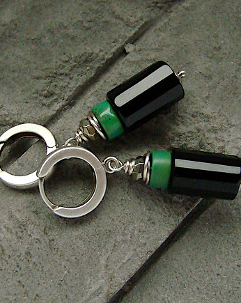 Kolczyki Onyks, turkus, piryt, RayOfArt