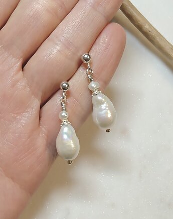 Srebrne kolczyki z perłą barokową, Studio Gazela