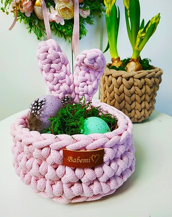 Koszyczek wielkanocny króliczek " The Easter Bunny" kolor jasny różowy, Babemi Love 