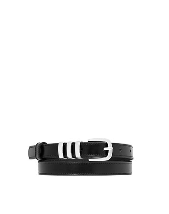 Pasek skórzany Czarny Stylish Silver, bellera