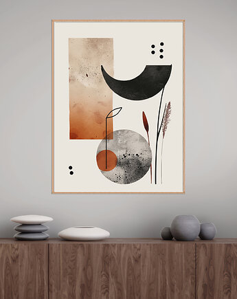 Geometria natury - Plakat, druk - Minimalizm, Boho, Loft #50, Black Sapphire Art