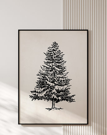 Plakat VINTAGE CHRISTMAS TREE, OKAZJE - Prezenty pod Choinkę