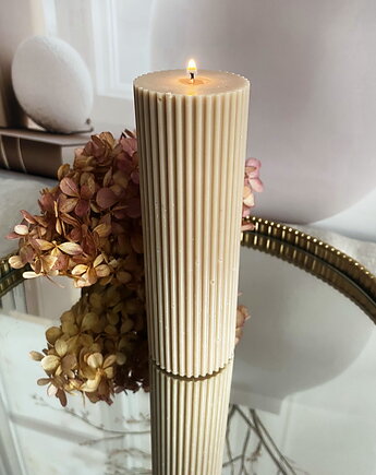 Świeca ekologiczna sojowa dekoracyjna kolumnowa "Linea" 150x50mm, Coccola JEWELLERY
