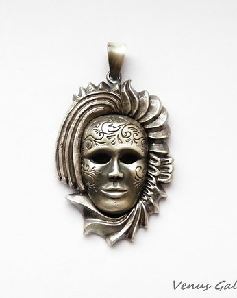 Maska Wenecka IX - wisiorek srebrny, VENUS GALERIA