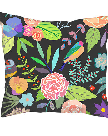 Poduszka full print, kwiaty i ptaki, Love Life and Forest