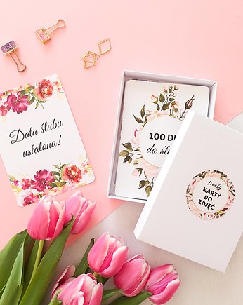 Karty ślubne do zdjęć FLORAL  Narzeczeństwo  Ślub  Wesele, lovely bride