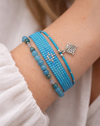 Zestaw bransoletek Winter Sky - Akwamaryn i Apatyt, STAGHORN