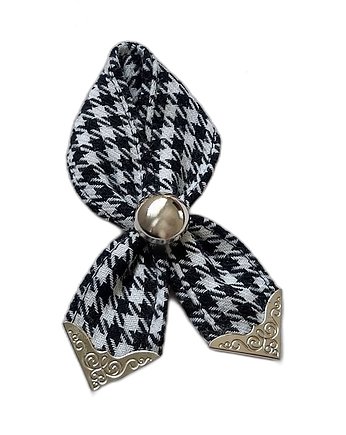 Elegancka broszka pętelka w pepitkę, vestirse!