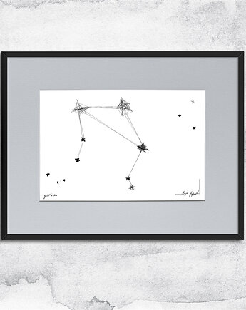 Oprawiona grafika zodiak Waga, Maja Gajewska