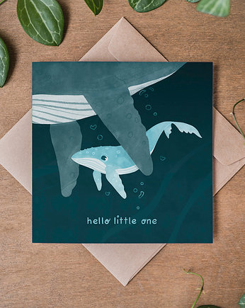 Kartka Hello little one, Leaf & Paper