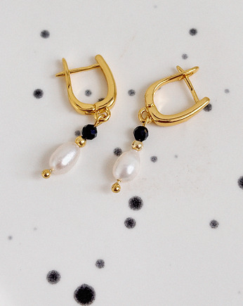 Kolczyki z perłą i onyksem, Chmolowska Jewellery