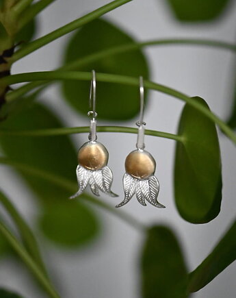 Kolczyki srebrne - Jarzębina złota w satynie, VENUS GALERIA