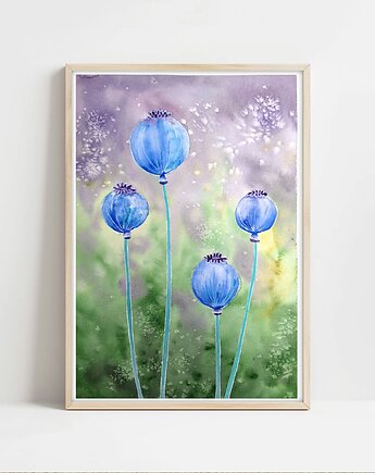 Oryginalna akwarela. Makówki A3, Malgorzata Domanska