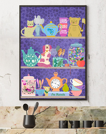 Półka miłośnika herbaty - plakat fine art, minimalmill