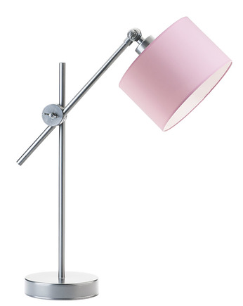 Srebrna lampka nocna dla dzieci z różowym abażurem MALI KIDS lampka, LYSNE