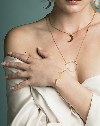 Lunar phase: srebrny naszyjnik z księżycem, OM jewellery