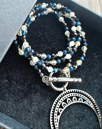 Klasyczny turmalin szafir cytryn lunula, NESSING handmade