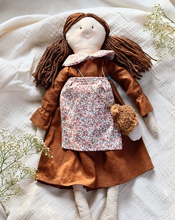 Ręcznie szyta naturalna lalka, Vintage Garden