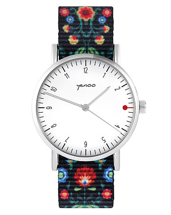 Zegarek - Simple, biały - folk czarny, nato, yenoo