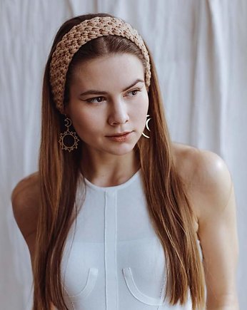 Opaska damska na głowę, 100% wełna merino, The Knots