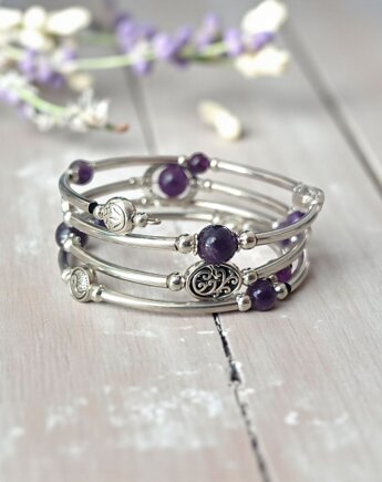 DUCHOWOŚĆ - ametyst bransoletka otwarta, KEIT