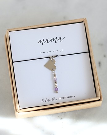 MAMA - Alfabet Morse'a - Kamień miesiąca urodzin Birthstone, Le Boho Bleu