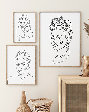 Prezent personalizowany - minimalistyczny linearny portret na zamówienie, Gabriela Krawczyk