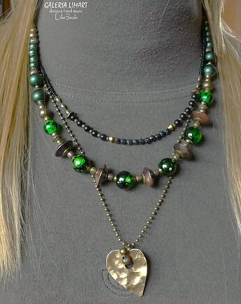 Naszyjnik z ręcznie wykutym sercem z miedzi dla kochającej unikaty, 3w1, Galeria Limart