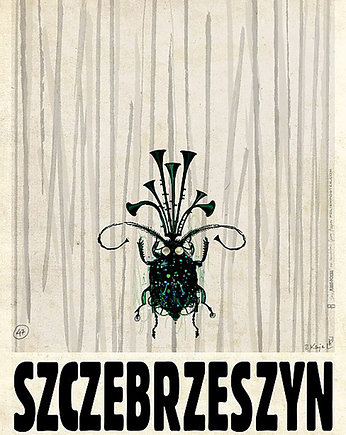 Poster Polska Szczebrzeszyn (R. Kaja) 98x68 cm w ramie, OSOBY - Prezent dla chłopaka na urodziny