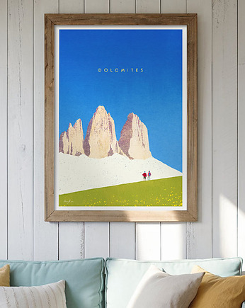 Dolomity Włochy - Trzy Szczyty Lavaredo - plakat fine art, minimalmill