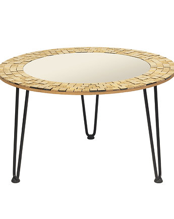 Złoty stolik kawowy, złoty okrągły stolik, stolik glamour, art deco, do domu, BALMAKO