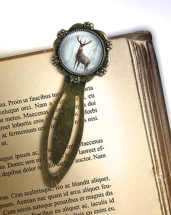 Zakładka do książki - Jeleń 3 - klips, brąz, yenoo