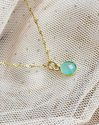 WATERFALL- NASZYJNIK z chalcedonem, minimalistyczny naszyjnik, Anemon Atelier