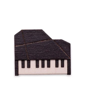 Drewniana muzyczna broszka w kształcie fortepianu, BeWooden Polska