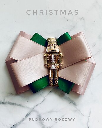 Brosza z Dziadkiem do orzechów Święta Mikołajki, Pudrowy Różowy