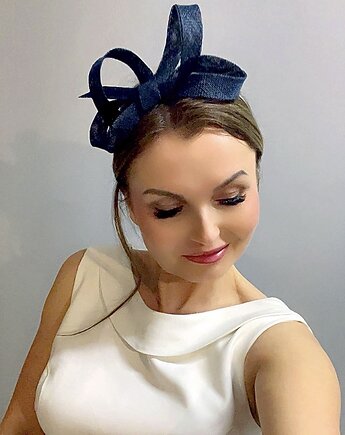 Fascynator MONO  GRANATOWY   / inne kolory, MONIKA SAXTON LUXURIOUS MILLINERY