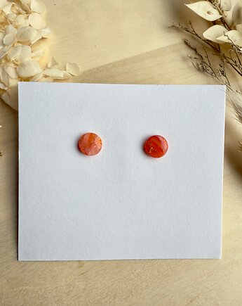 Kolczyki Kulki marmurkowe - pomarańczowe, freska