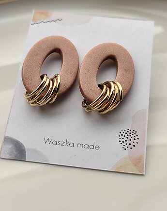 Kolczyki owalne mocca mouse, Waszkamade